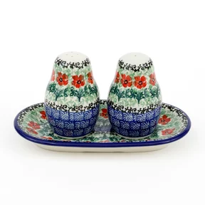 Komplet sól-pieprz 131 <br> 1916X Czerwone kwiatuszki